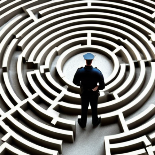 Home 7 **
A security guard standing in a maze. Other people are there, offering sections of a map. Symbolizes networking and career guidance in the security industry. Focus on the helpfulness of connections.
**